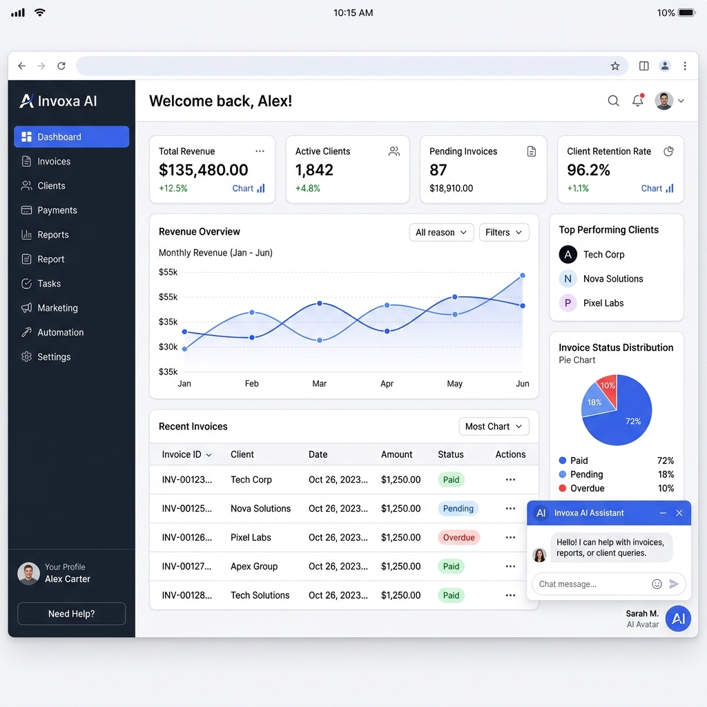 Invoxa AI Dashboard
